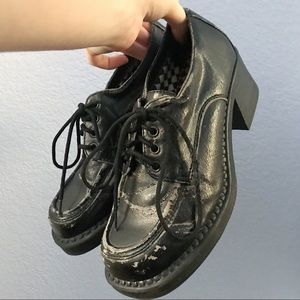 Chunky and grungy lace up shoes